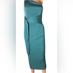 Esther & Co. State Style Green Teal One-Shoulder Dress Size 10-NWT